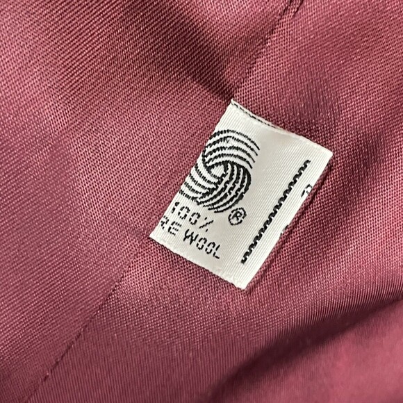 vintage Christian Dior Jacket blazer burgundy gingham pattern 8 shoulder pads - Picture 9 of 12